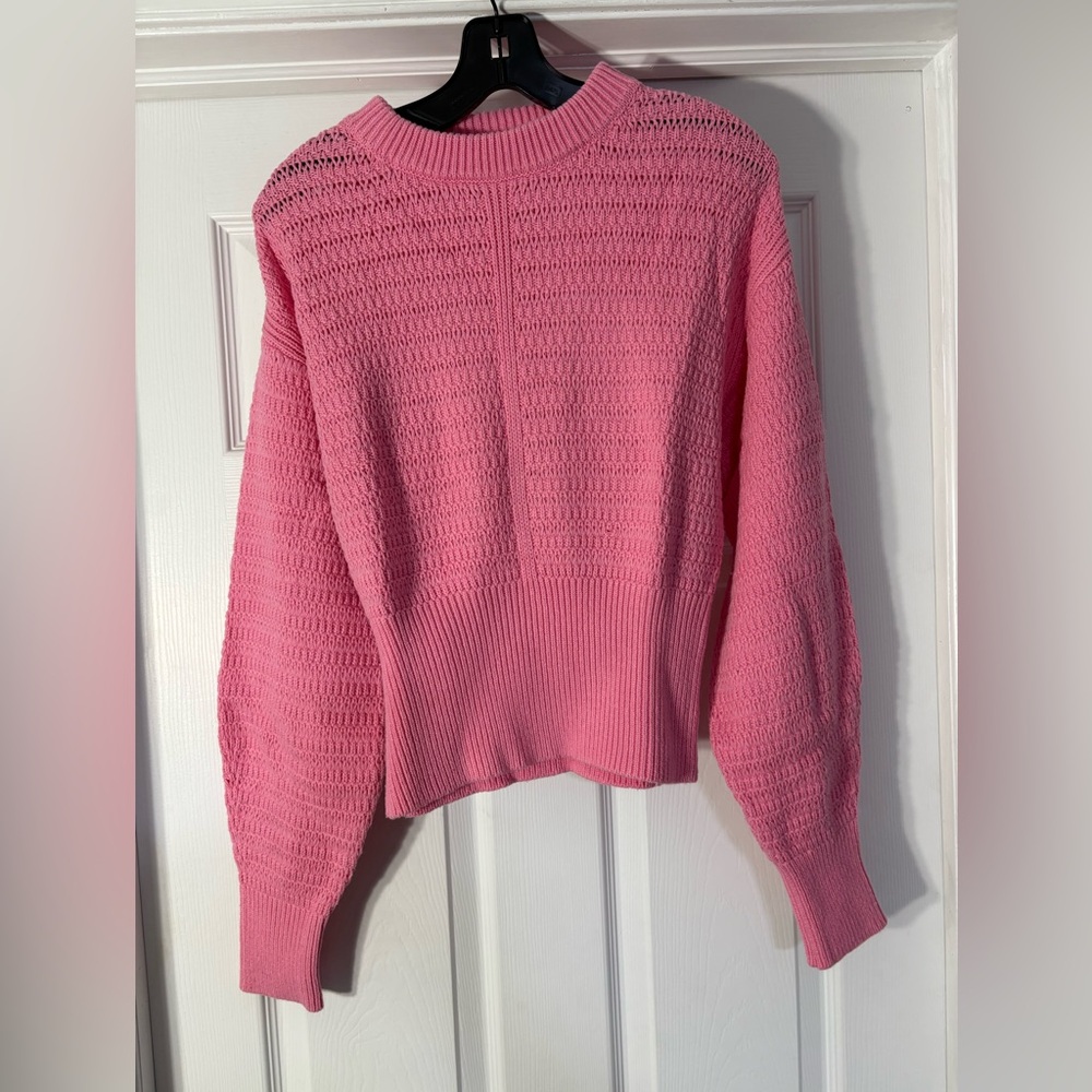 Lovers + Friends Vibrant Pink Crew Neck Sweater